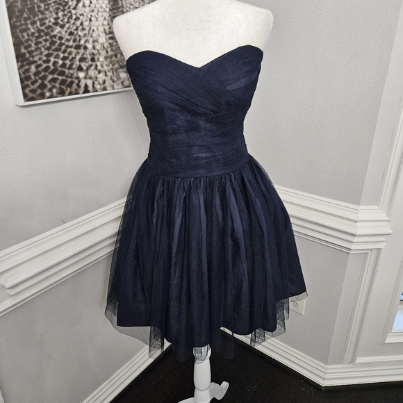 Bill Levkoff Strapless Midnight Blue Dress 12 - Picture 3 of 8
